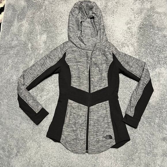 The North Face Jacket Womens XS Pseudio Grey Black Hooded Coat - Picture 1 of 9